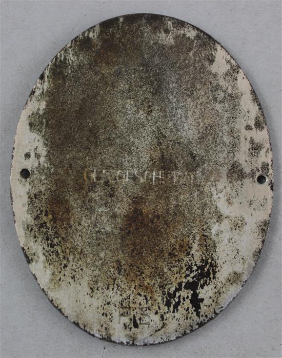 A Third Reich DDAC oval enamelled car badge